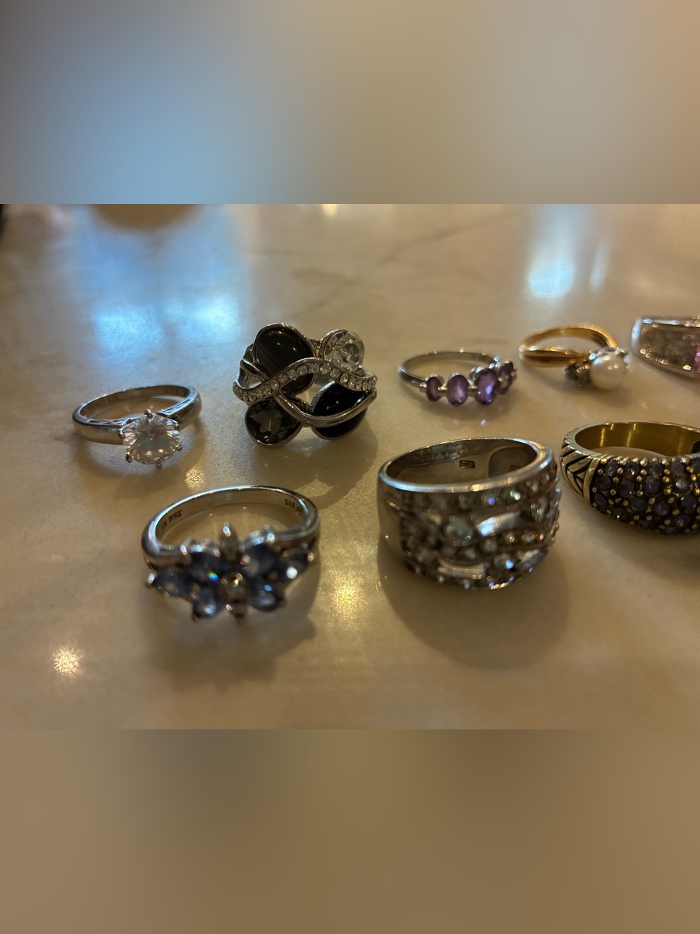 10 Gemstone and Pearl Rings - Multi-Color Collection - Picture 4 of 6